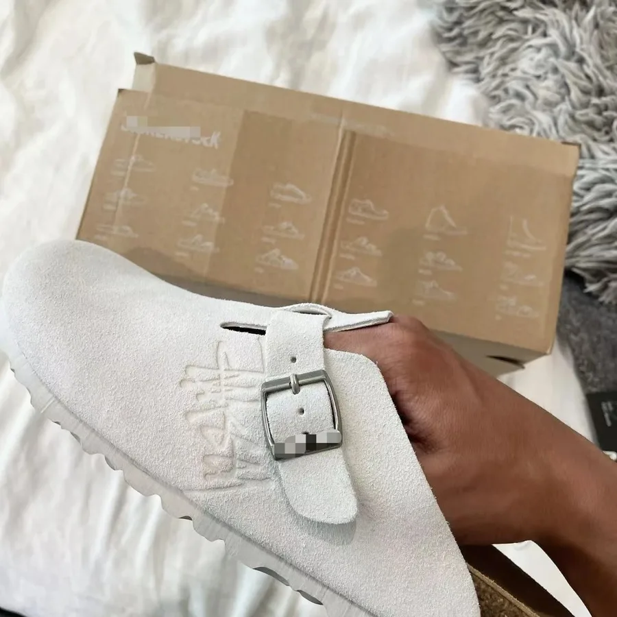 Stussy x Birkenstock Boston Suede Clog Bone mulebuy spreadsheet find