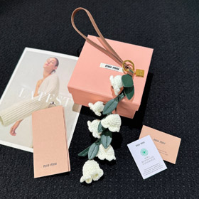 MIUMIU leather lily of the valley bag hanging lanyard pendant-3667
